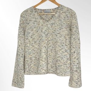Cotton Cream Sweater Variegated Colors‎ Bell Sleeve